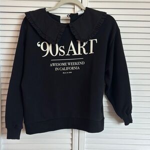 Zara Girls Ruffled Collar Text Sweatshirt